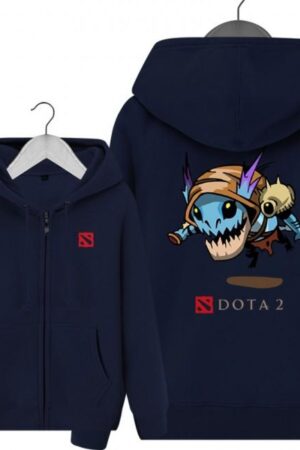 DOTA 2 Slark Hoodies - Zip Up Blue Hoodie