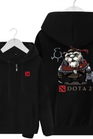 DOTA 2 Tusk Hoodies - Zip Up Black Hoodie