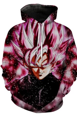 Dragon Ball Goku Hoodies - Super Saiyan Rose Pullover Red Hoodie