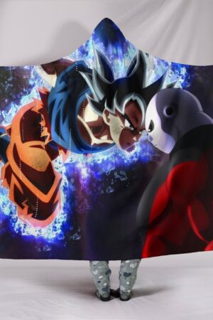 Dragon Ball Hooded Blanket - Goku And Jiren Cool Black Blanket