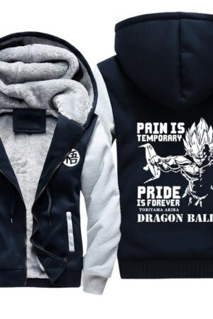 Dragon Ball Jackets - Solid Color Dragon Ball Cartoon Series Super Saiyan Icon Fleece Jacket