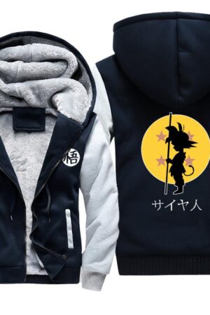 Dragon Ball Jackets - Solid Color Dragon Ball Series Cartoon Yellow Goku Icon Super Cool Fleece Jacket