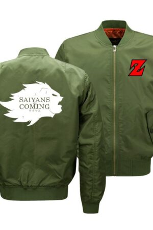 Dragon Ball Jackets - Solid Color Dragon Ball Series Icon Super Cool Flight Suit Fleece Jacket