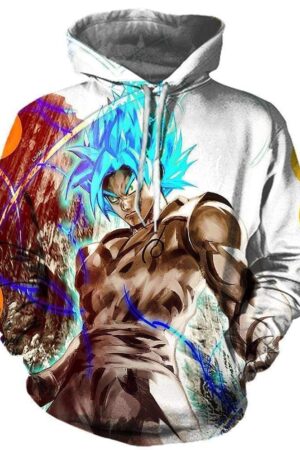 Dragon Ball Z Goku Hoodies - Blue Hair Goku Hoodie