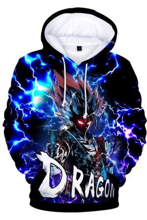 Dragon Ball Z Hoodies - Dragon Ball Anime Series GOKU Lightning Blue Super Cool Hoodie