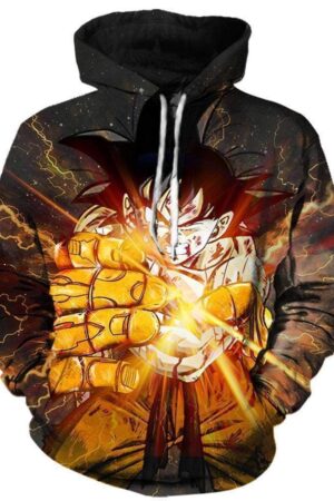 Dragon Goku Hoodies - Goku & Hand of Thanos Pullover Hoodie
