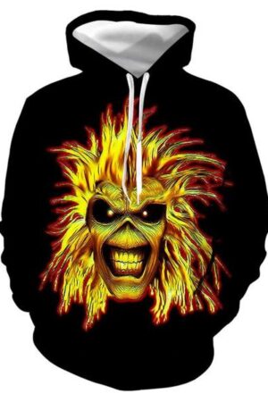 Fashion Iron Maiden Funny 3D Print Casual Hoodie Multi