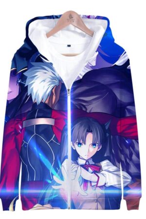 Fate Stay Night 3D Printed Zipper Hoodies - Fashion Hooded Sweatshirt Pullover