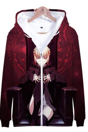 Fate Stay Night 3D Printed Zipper Hoodies - Fashion Hooded Sweatshirt Pullover
