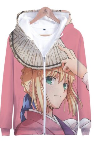 Fate Stay Night 3D Printed Zipper Hoodies - Fashion Hooded Sweatshirt Pullover