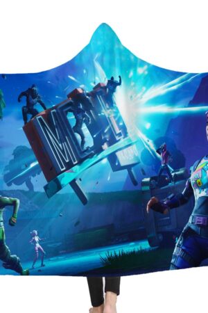 Fortnite Hooded Blankets - Fortnite BRITE BOMBER Blue Fleece Hooded Blanket