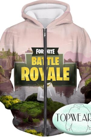 Fortnite Hoodies - Battle Royale Gameplay Mode 3D Zip Up Hoodie