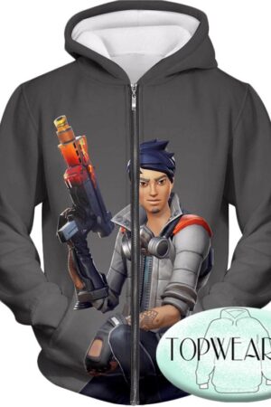 Fortnite Hoodies - Battle Royale Shock Specialist 3D Zip Up Hoodie