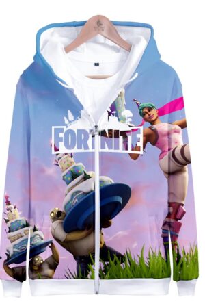 Fortnite Hoodies - Husky and Whiplash 3D Zip Up Hoodie