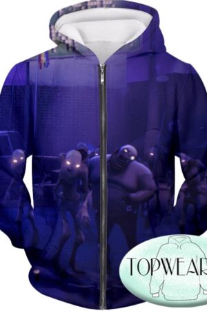 Fortnite Hoodies - PVE Husk Monsters 3D Zip Up Hoodie