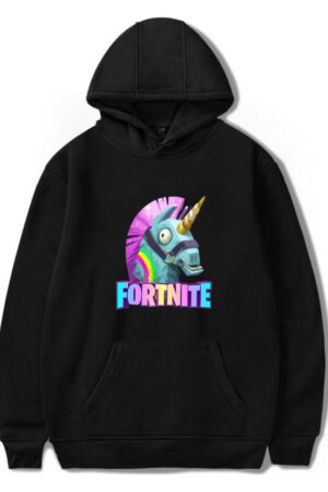 Fortnite Hoodies - Solid Color Fortnite Rainbow Horse Super Cute Hoodie