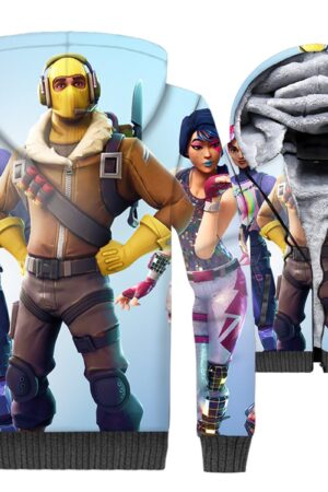 Fortnite Jackets - Solid Color Fortnite RAPTOR Character Series Super Cool 3D Fleece Jacket