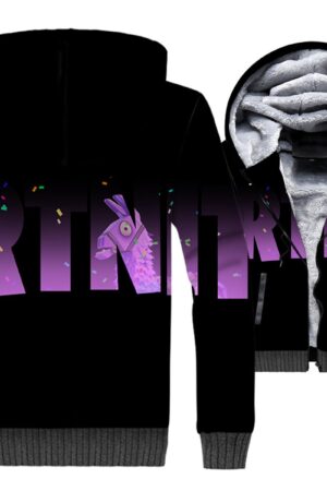 Fortnite Jackets - Solid Color Fortnite Series Alpaca Super Cool 3D Fleece Jacket