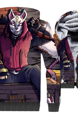 Fortnite Jackets - Solid Color Fortnite Series Drift Super Cool 3D Fleece Jacket
