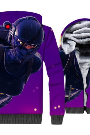 Fortnite Jackets - Solid Color Fortnite Series ELITE AGENT Super Cool 3D Fleece Jacket