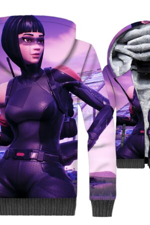 Fortnite Jackets - Solid Color Fortnite Series Energy Thief Mari Super Cool 3D Fleece Jacket