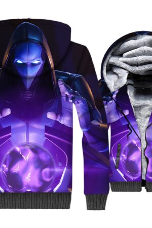 Fortnite Jackets - Solid Color Fortnite Series Game Character Omen Super Cool 3D Fleece Jacket