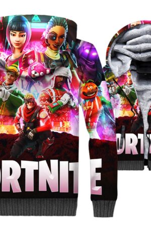 Fortnite Jackets - Solid Color Fortnite Series Hero Team Super Cool 3D Fleece Jacket