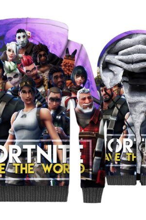 Fortnite Jackets - Solid Color Fortnite Series New Season Hero Combination Super Cool 3D Fleece Jacket