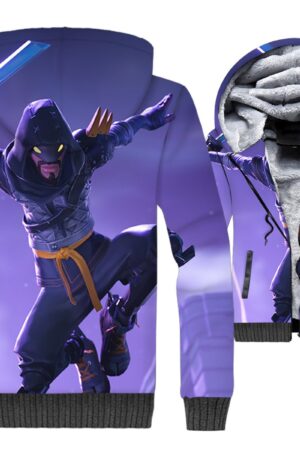 Fortnite Jackets - Solid Color Fortnite Series Ninja Character Super Cool 3D Fleece Jacket