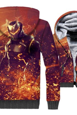 Fortnite Jackets - Solid Color Fortnite Series Omega Flame Super Cool 3D Fleece Jacket