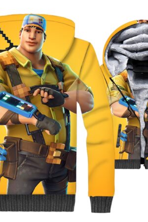 Fortnite Jackets - Solid Color Fortnite Series Raider Raptor Super Cool 3D Fleece Jacket