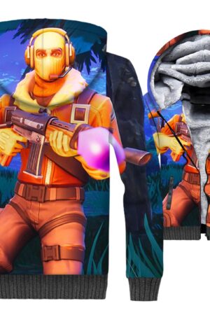 Fortnite Jackets - Solid Color Fortnite Series RAPTOR Game Character Super Cool 3D Fleece Jacket