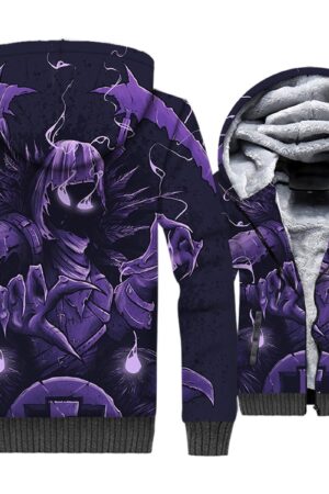 Fortnite Jackets - Solid Color Fortnite Series RAVEN Demon Warrior Super Cool 3D Fleece Jacket