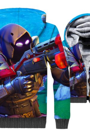 Fortnite Jackets - Solid Color Fortnite Series RAVEN Wing Super Cool 3D Fleece Jacket