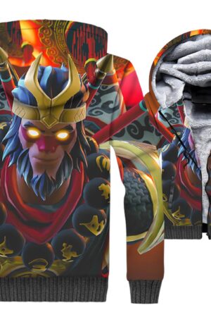 Fortnite Jackets - Solid Color Fortnite Series Super Hero WuKong Icon 3D Fleece Jacket