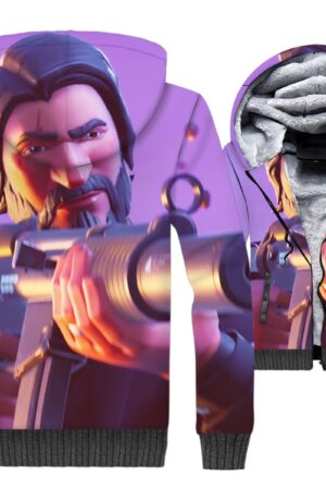Fortnite Jackets - Solid Color Fortnite Series The Reaper Super Cool 3D Fleece Jacket