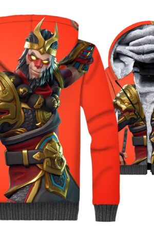Fortnite Jackets - Solid Color Fortnite Series Wukong Super Cool 3D Fleece Jacket