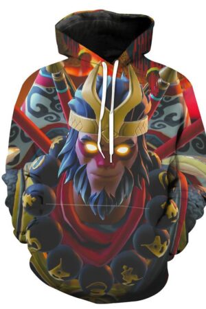 Fortnite Wukong Hoodies - Pullover Skins Red Hoodie