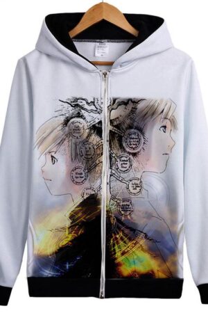 Fullmetal Alchemist Hoodies - Zip Up Anime Custom Hoodie