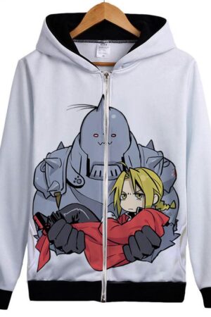Fullmetal Alchemist Hoodies - Zip Up Edward Elric Outerwear Hoodie