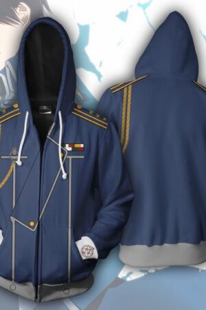 Fullmetal Alchemist Hoodies - Zip Up Roy Mustang Hoodie