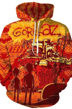 Funny Gozilla Hoodies - Pullover Red Hoodie