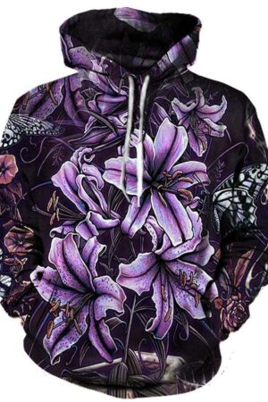 Funny Pop Evil Hoodies - Pullover Blooming violet Deep Purple 3D Hoodie