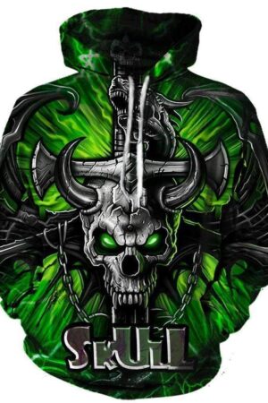 Funny Skull Hoodies - Pullover Skull In The Green Hoodie