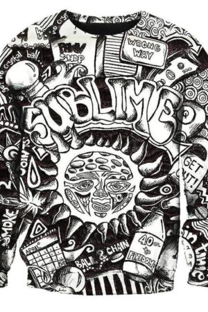 Funny Sublime Sweatshirts - Black And White The Sun Shines Sweatshirt