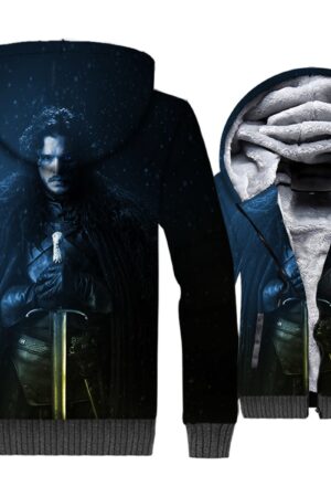 Game of Thrones Jackets - Game of Thrones Game Series Stark Character Poster Super Cool 3D Fleece Jacket