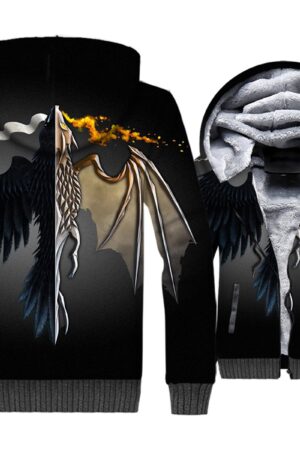 Game of Thrones Jackets - Game of Thrones Series Ice and Fire Super Cool 3D Fleece Jacket