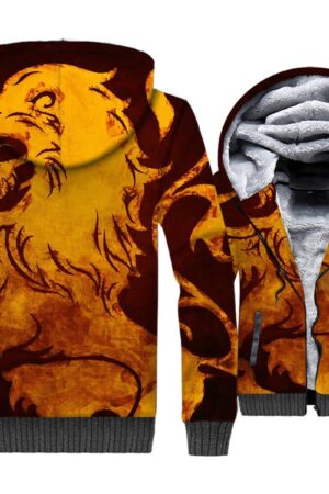 Game of Thrones Jackets - Game of Thrones Series Lannister Flame Logo Super Cool 3D Fleece Jacket