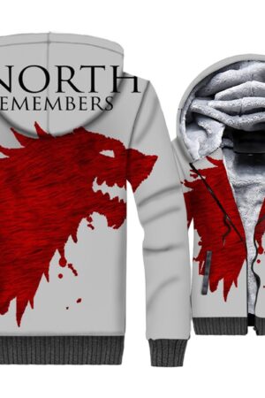 Game of Thrones Jackets - Game of Thrones Series Stark Icon Red Super Cool 3D Fleece Jacket