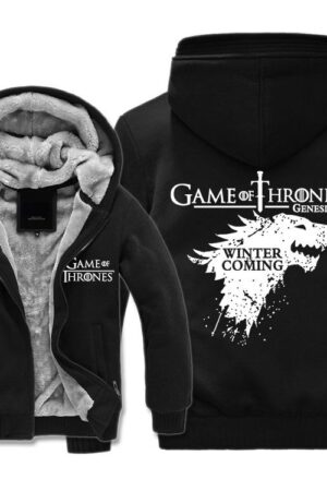 Game of Thrones Jackets - Solid Color House Stark Icon Fleece Jacket